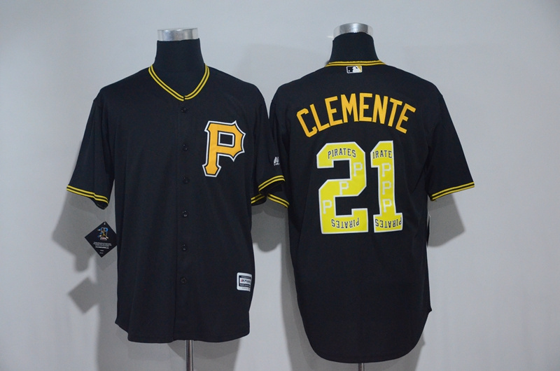 2017 MLB Pittsburgh Pirates #21 Clemente Black Fashion Edition Jerseys